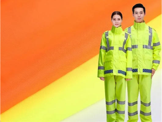 Fluorescence Polyester 300d Oxford Fabric with Milky PU Coated for Workwear