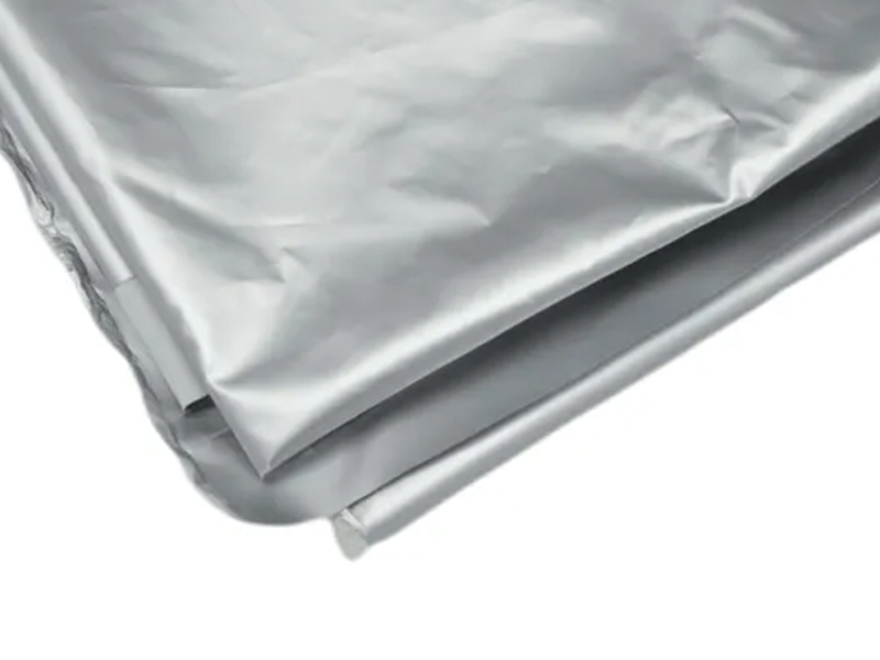 Polyester Pongee Fabric Bonded with Silver PU Transfer Film for Jackets, Raincoat